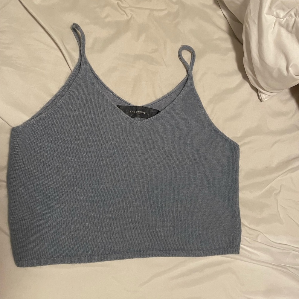 Light blue fuzzy tank